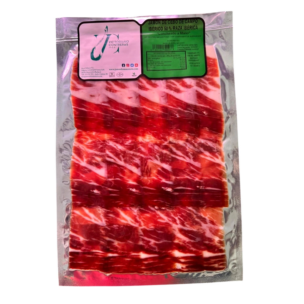 Loncheado de jamón cebo de campo ibérico 50% raza ibérica Loncheado de jamón cebo de campo ibérico 50% raza ibérica