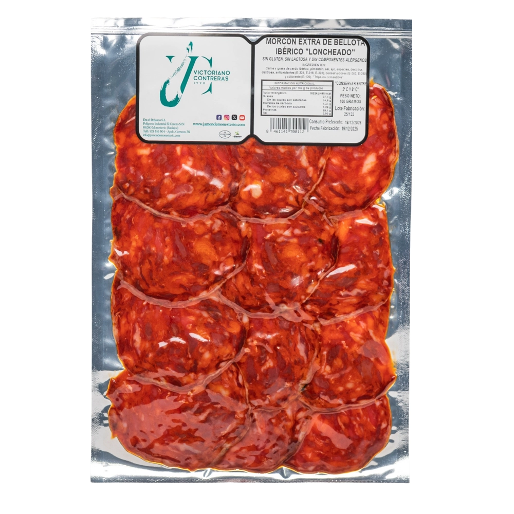 Loncheado de morcón ibérico de Monesterio extra bellota Loncheado de morcón ibérico de Monesterio extra bellota