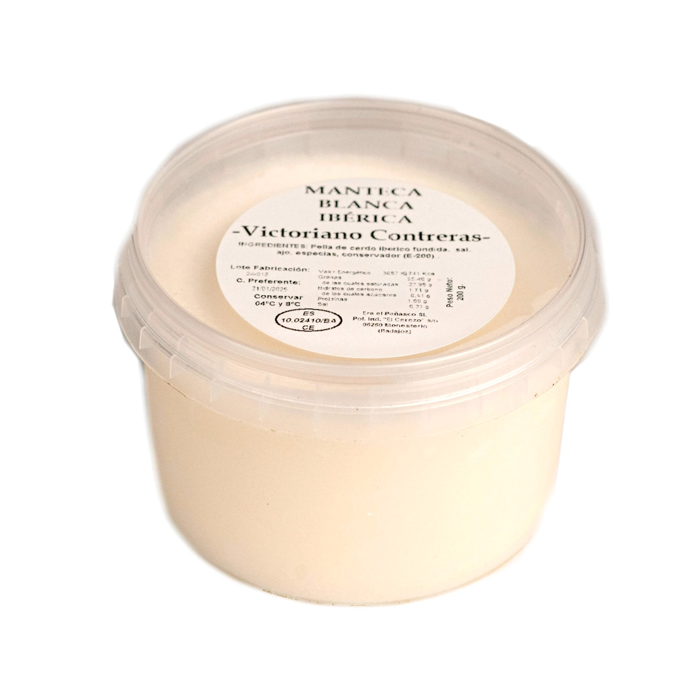 Tarro de manteca ibérica blanca de Monesterio Tarro de manteca ibérica blanca de Monesterio